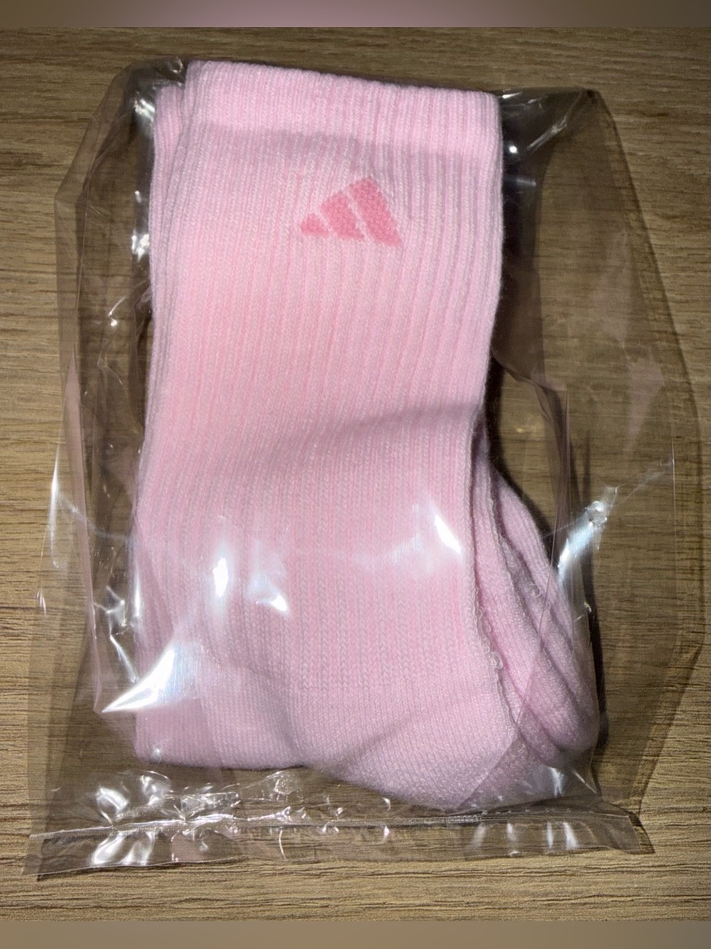NEW ADIDAS Pink Crew Socks - Twin Pack. Size Large. - Picture 5 of 5